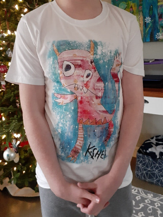 White Organic Cotton Sad Kitty Shirt